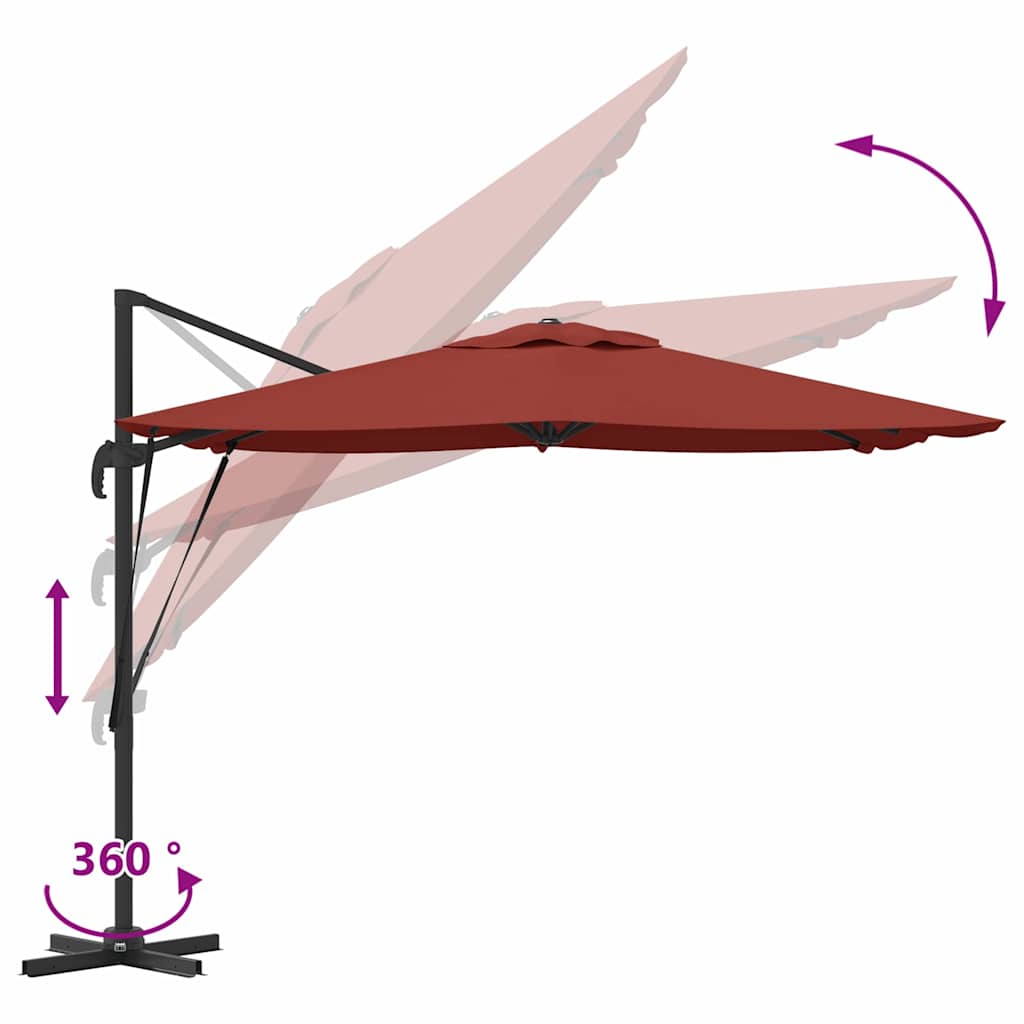 Roma Parasol Red 286 x 284 x 265 cm Aluminium and Polyester