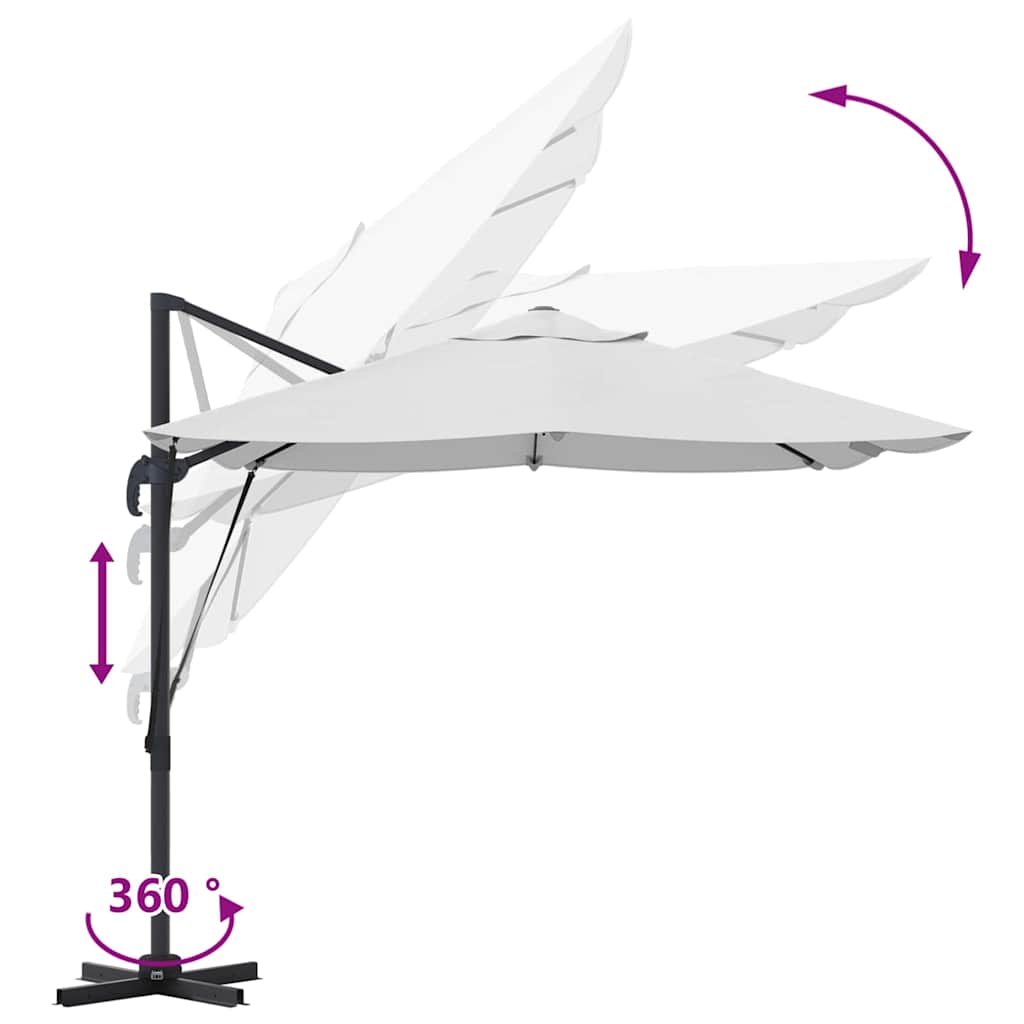 Umbrella 351 x 250 x 260 cm Polyester and Aluminium Sand