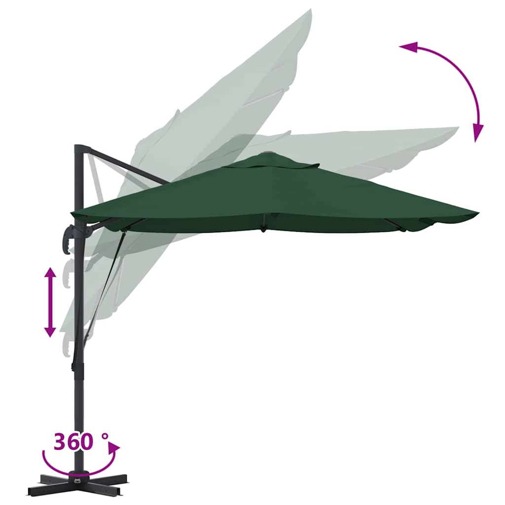 Umbrella 351 x 250 x 260 cm Polyester and Aluminium Green