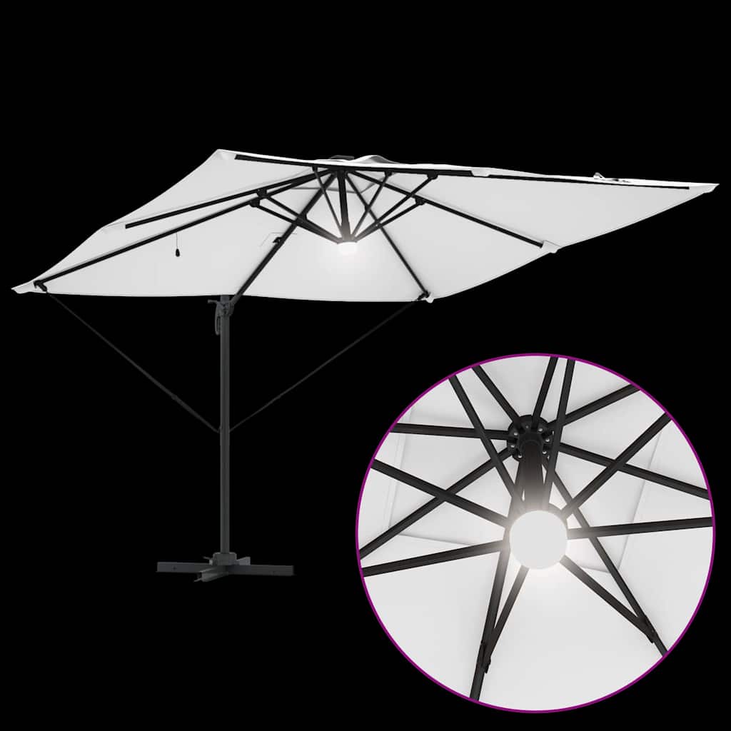 Roma Parasol Beige 286 x 284 x 270 cm Aluminium and Polyester