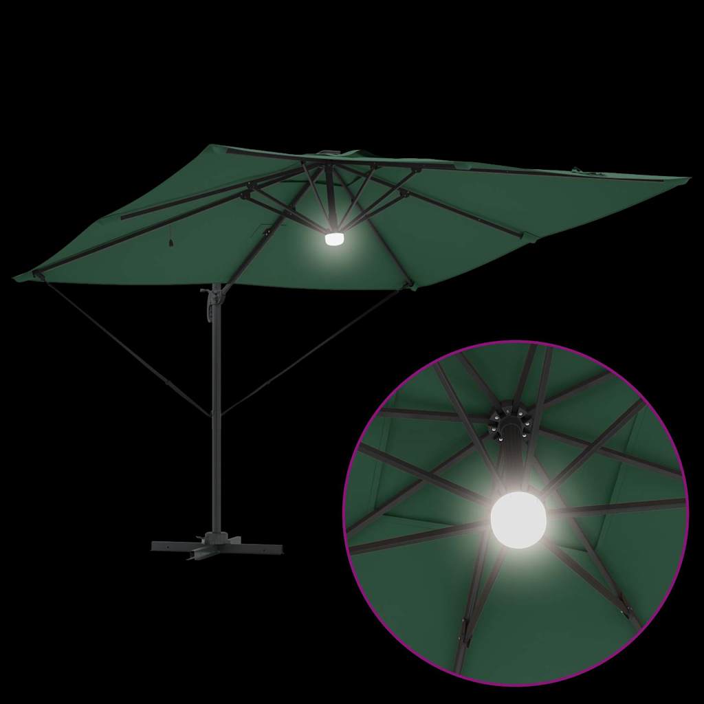 Roma Parasol Green 286 x 284 x 270 cm Aluminium and Polyester