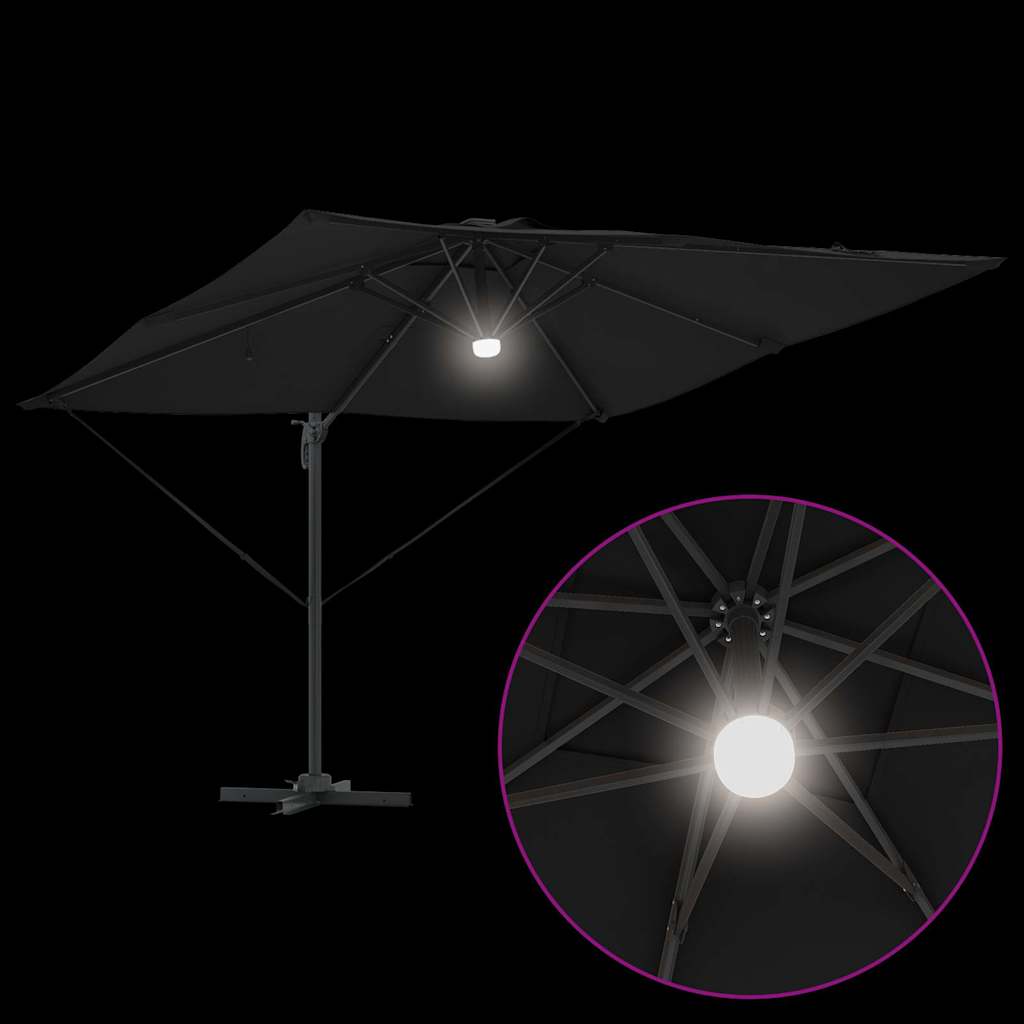 Roma Parasol Black 286 x 284 x 270 cm Aluminium and Polyester
