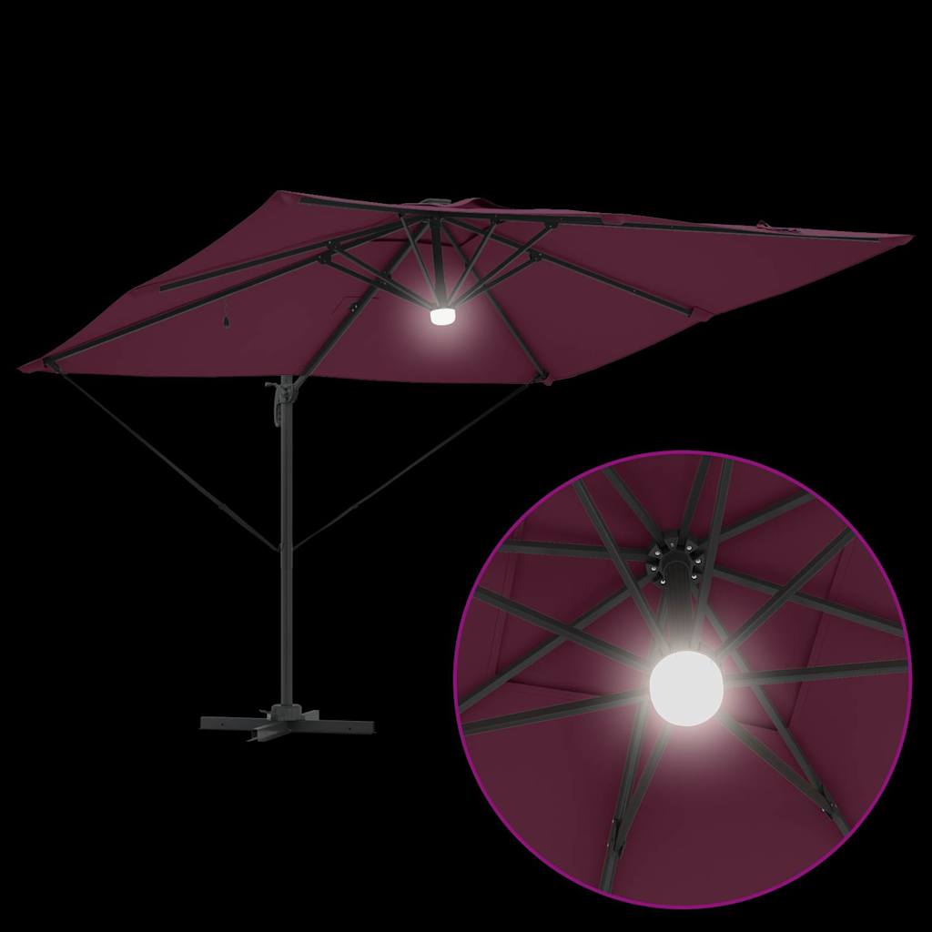 Roma Parasol Red 286 x 284 x 270 cm Aluminium and Polyester