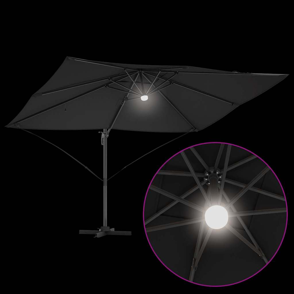Umbrella Black 351 x 250 x 253 cm Polyester and Aluminium