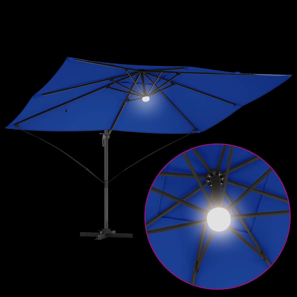 Umbrella 351 x 250 x 253 cm Polyester and Aluminium Azurblau