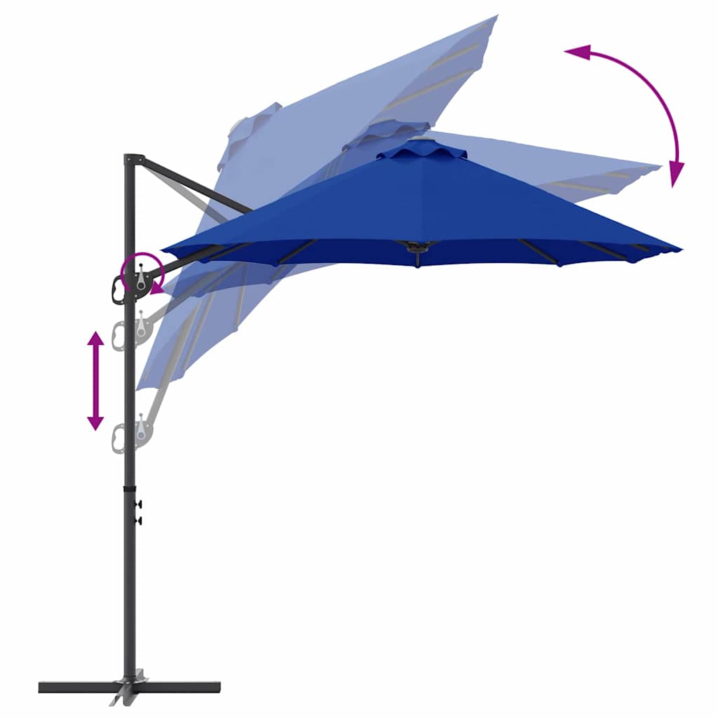 Umbrella 372 x 198 x 243 cm Polyester and Aluminium Azurblau