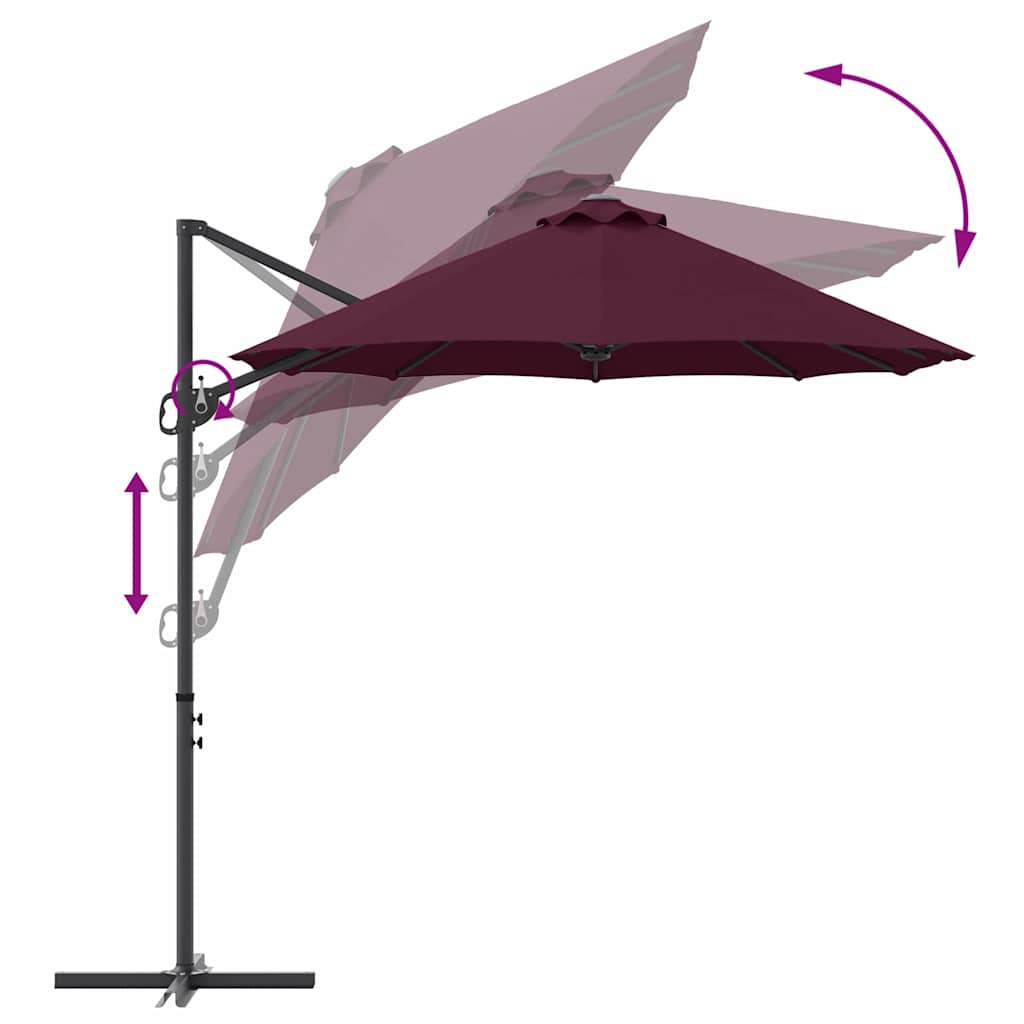 Umbrella Bordeaux Red 372 x 198 x 243 cm