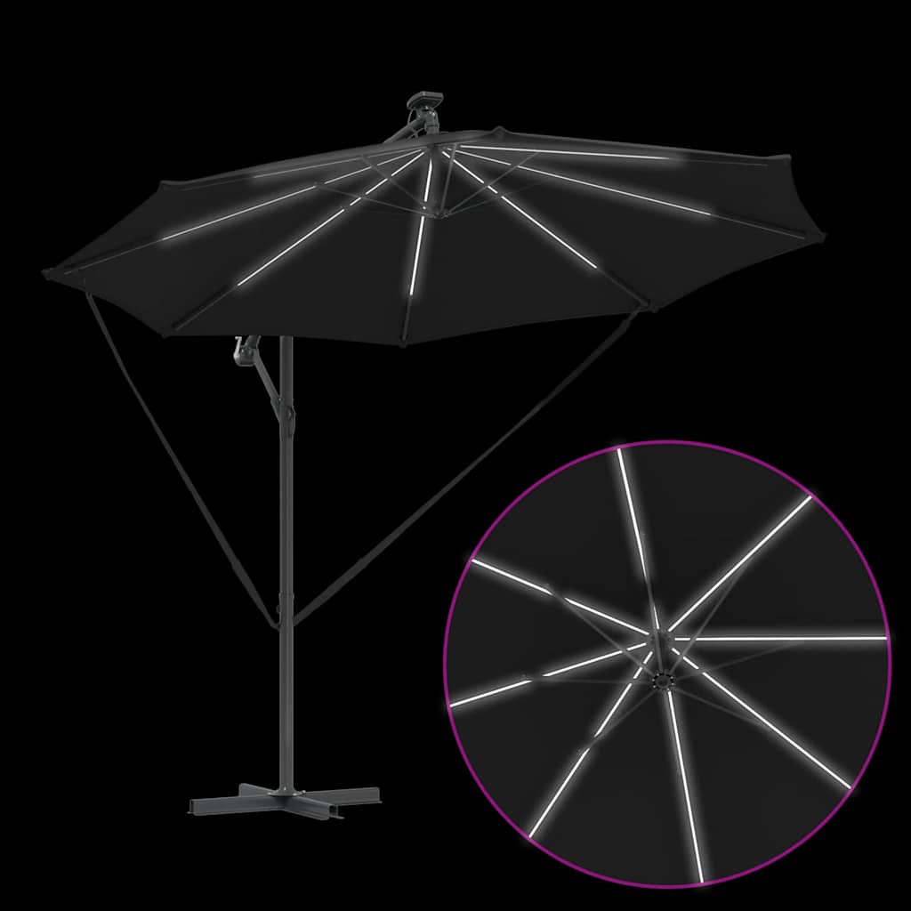 Umbrella 294 x 294 x 248 cm Polyester and Aluminium Black