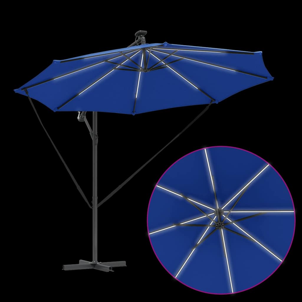 Umbrella 294 x 294 x 248 cm Polyester and Aluminium Azurblau