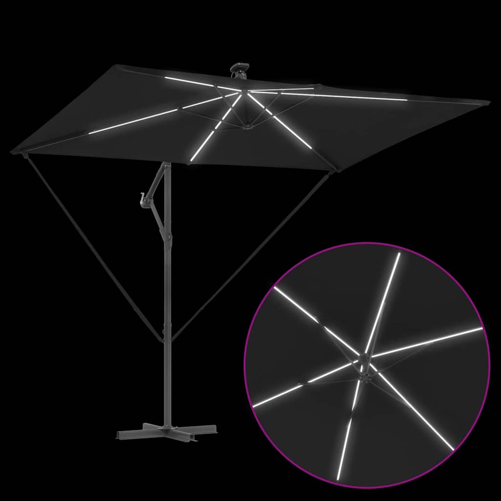 Parasol 294 x 200 x 270 cm Polyester and Aluminium Black