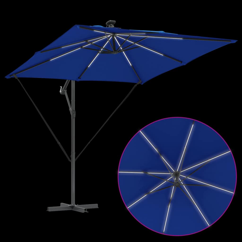 Umbrella 249 x 249 x 250 cm Polyester and Aluminium Azurblau