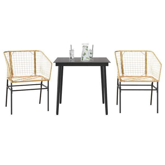 Garden Dining Set | Brown | PE Rattan | Medium | Durable