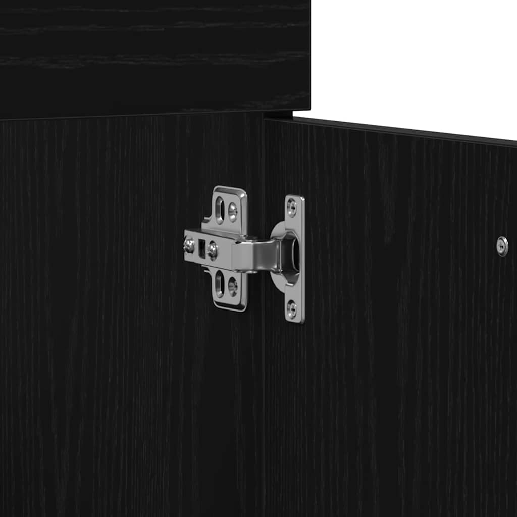 Bathroom Furniture Set 3 pcs Black Oak Engineered Wood
