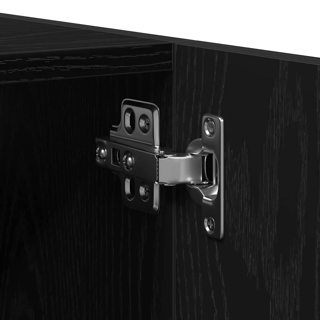Bathroom Furniture Set 4 pcs Black Oak Engineered Wood