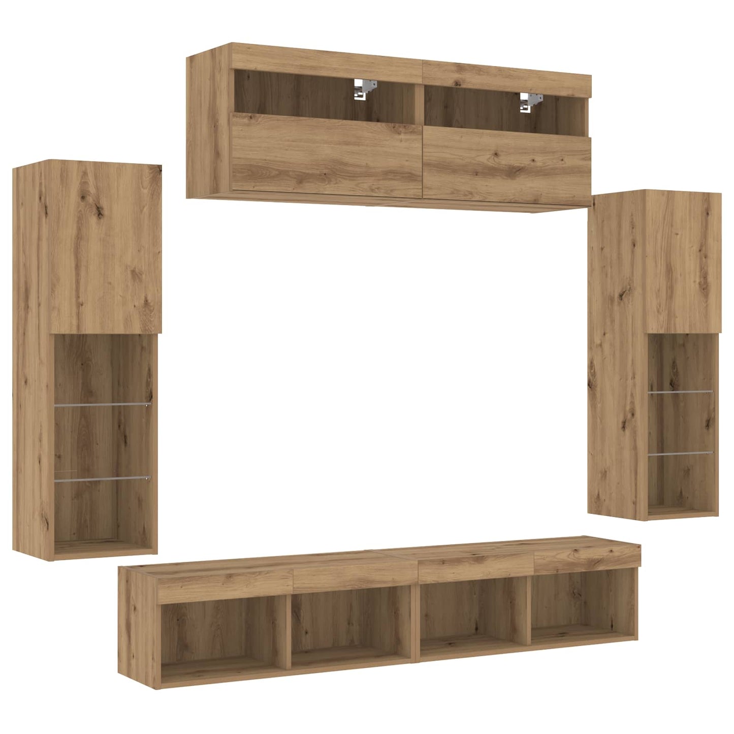 TV Cabinet Set 6 pcs Artisan oak Engineered wood