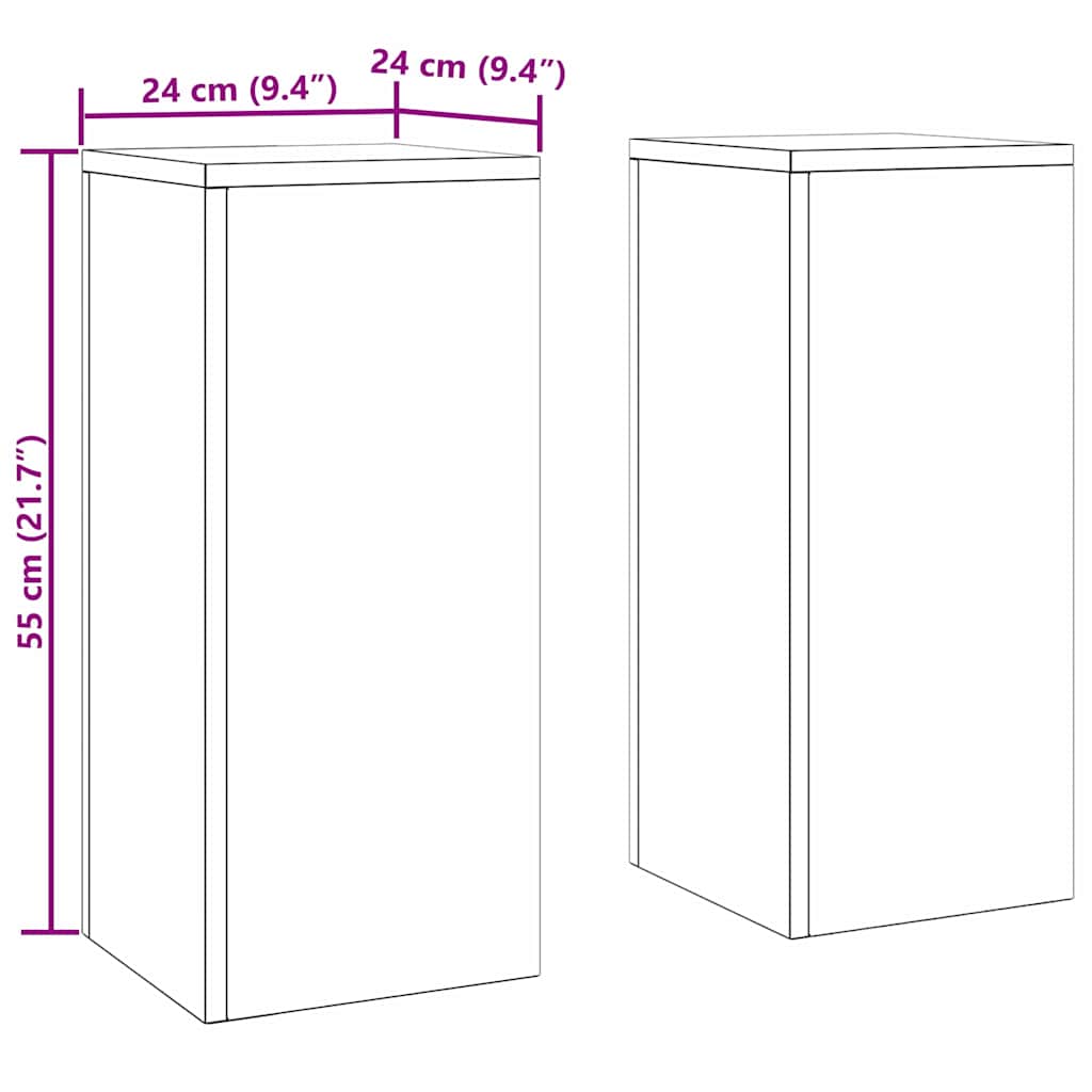 Plant Stand 2 pcs White 24 x 24 x 55 cm Cold-rolled Steel