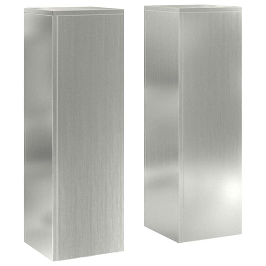 Plant Stand 2 pcs Silver 24 x 24 x 75 cm Galvanised Steel