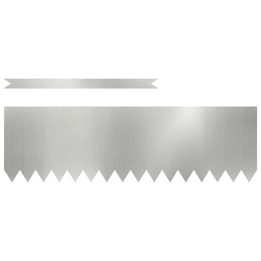 Lawn Edging 10 pcs 100 x 0.05 x 30 cm Galvanised Steel Silver