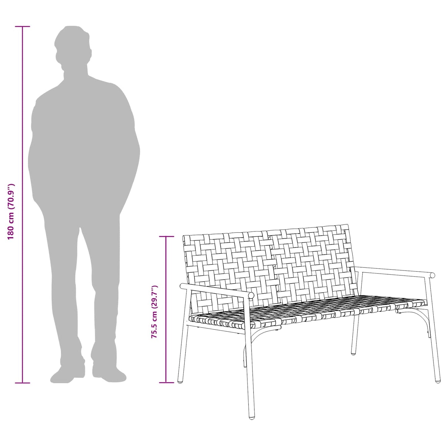 Garden Chair Brown Poly Rattan