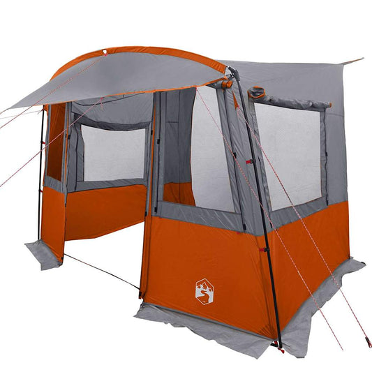 Tailgate Tent for Caravan Grey and Orange 352 x 250 x 240 cm