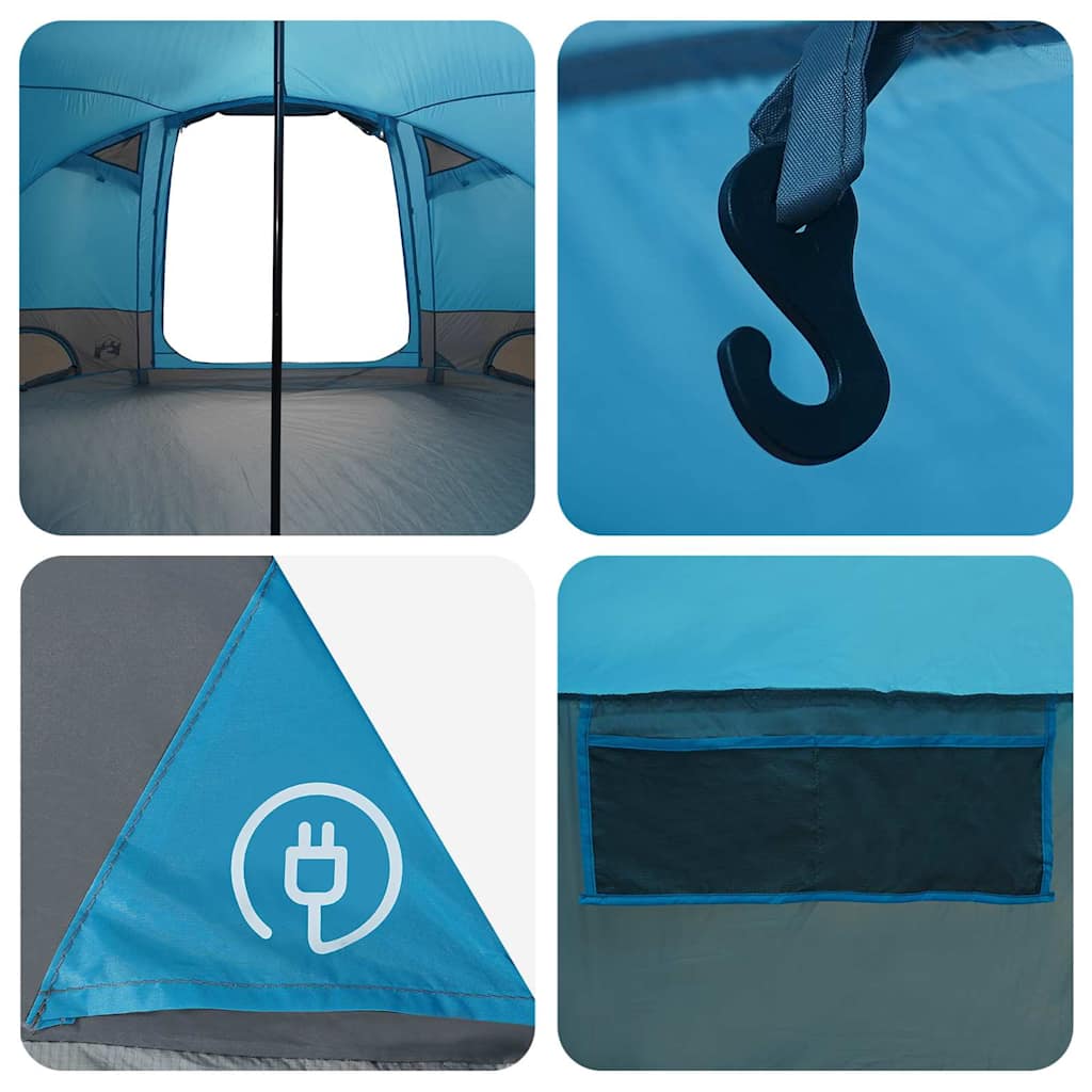 Dome Tent 4-Person 4-Person Blue 185T Polyester with PU Coating