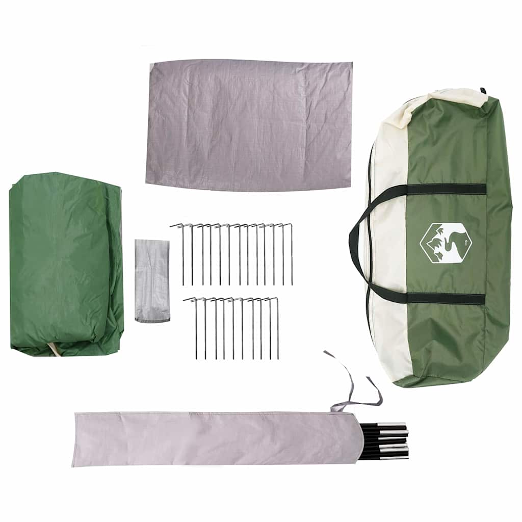 Cabin Tent 6-Person with Roof Green 425 x 396 x 222 cm
