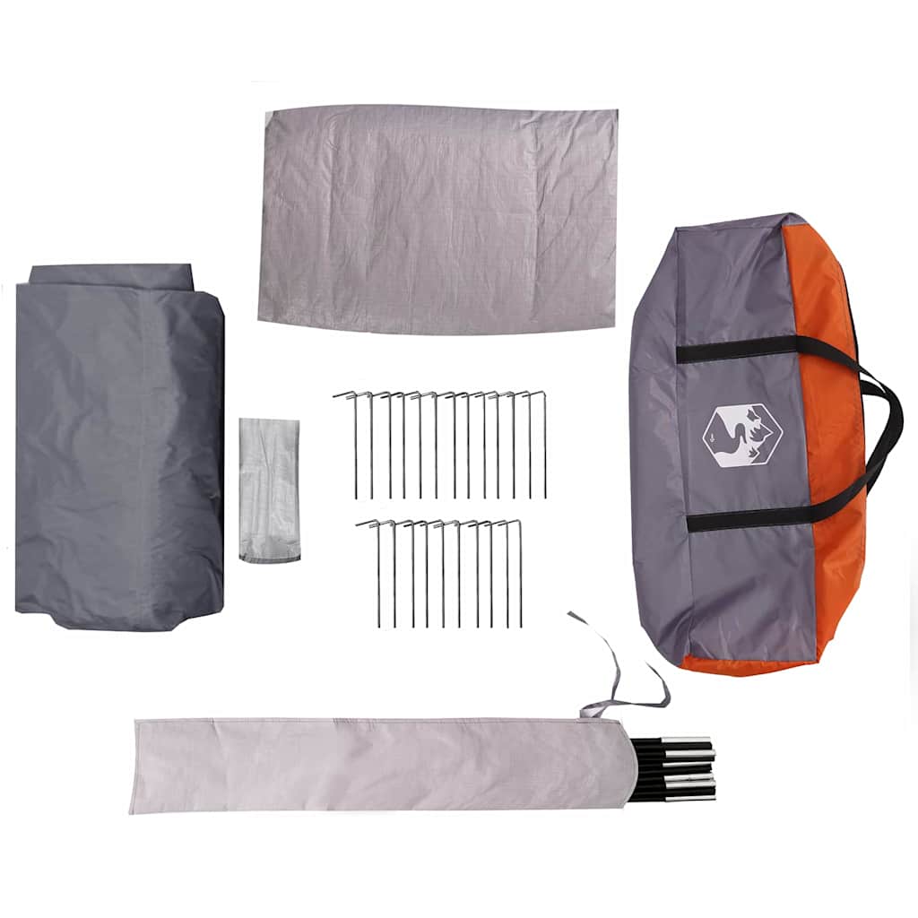 Cabin Tent 6-Person Grey and Orange 425 x 396 x 222 cm
