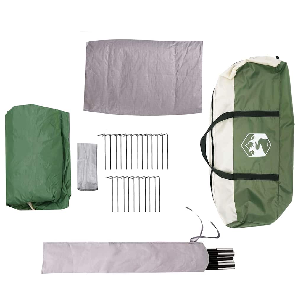 Cabin Tent 3-Person Green and White 320 x 320 x 203 cm