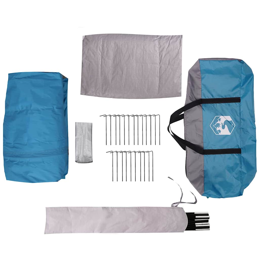 Cabin Tent 3-Person with Roof Blue and Grey 320 x 320 x 203 cm