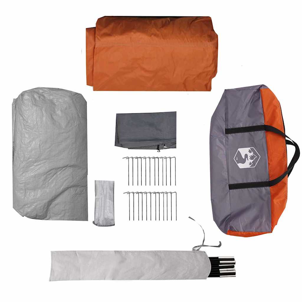 Tunnel Tent 4-Person 4-Person Grey and Orange