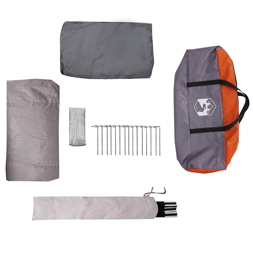 Cabin Tent 12-Person Grey and Orange 500 x 500 x 294 cm