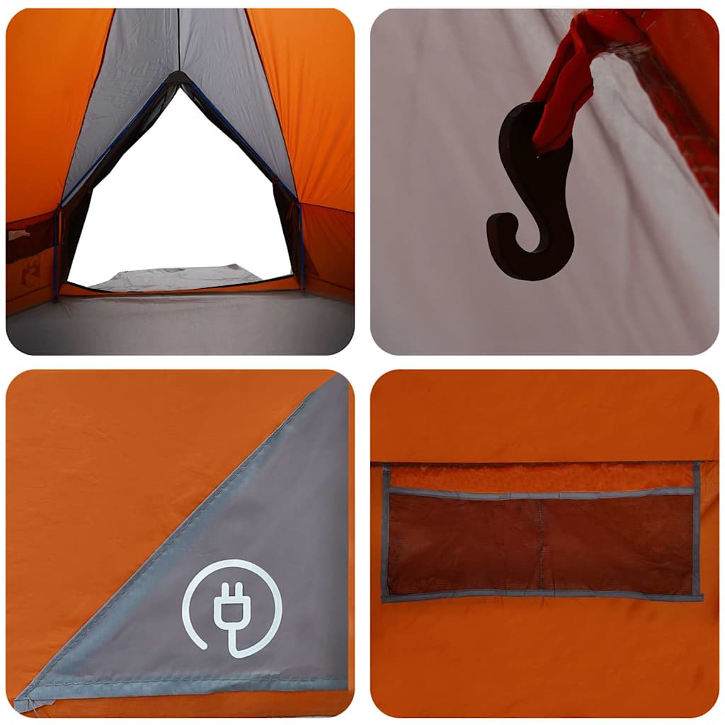 Teepee Tent 10-Person 10-Person Grey and Orange