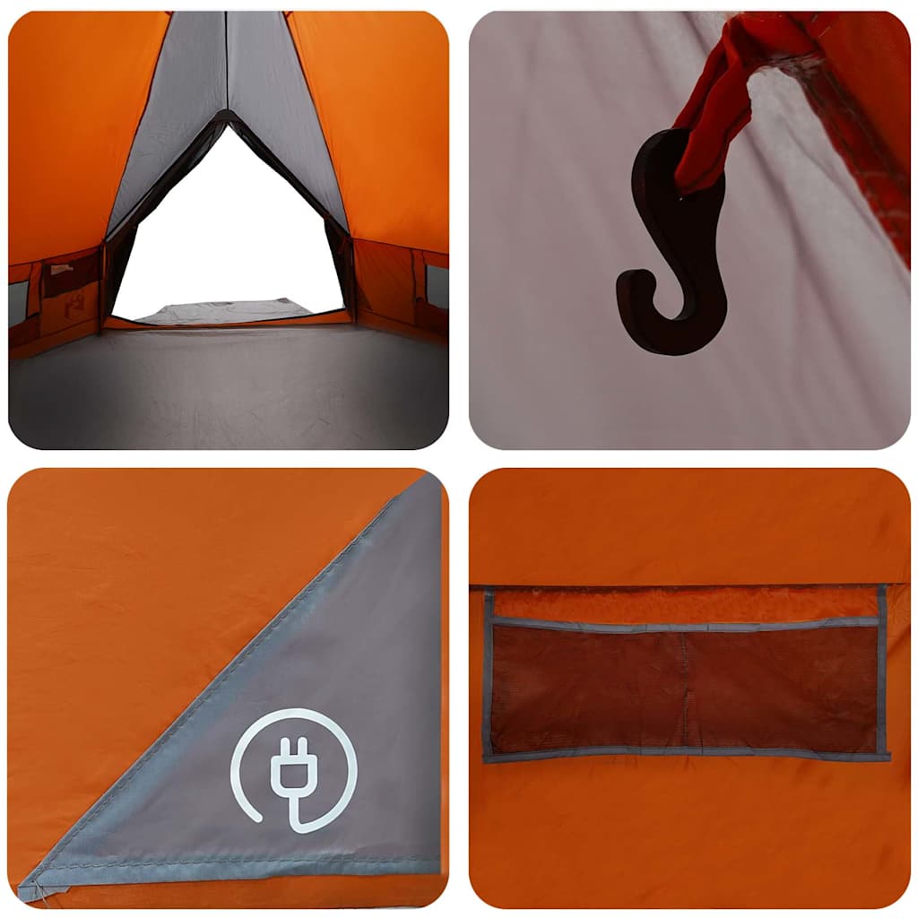 Teepee Tent 8-Person 8-Person Grey and Orange