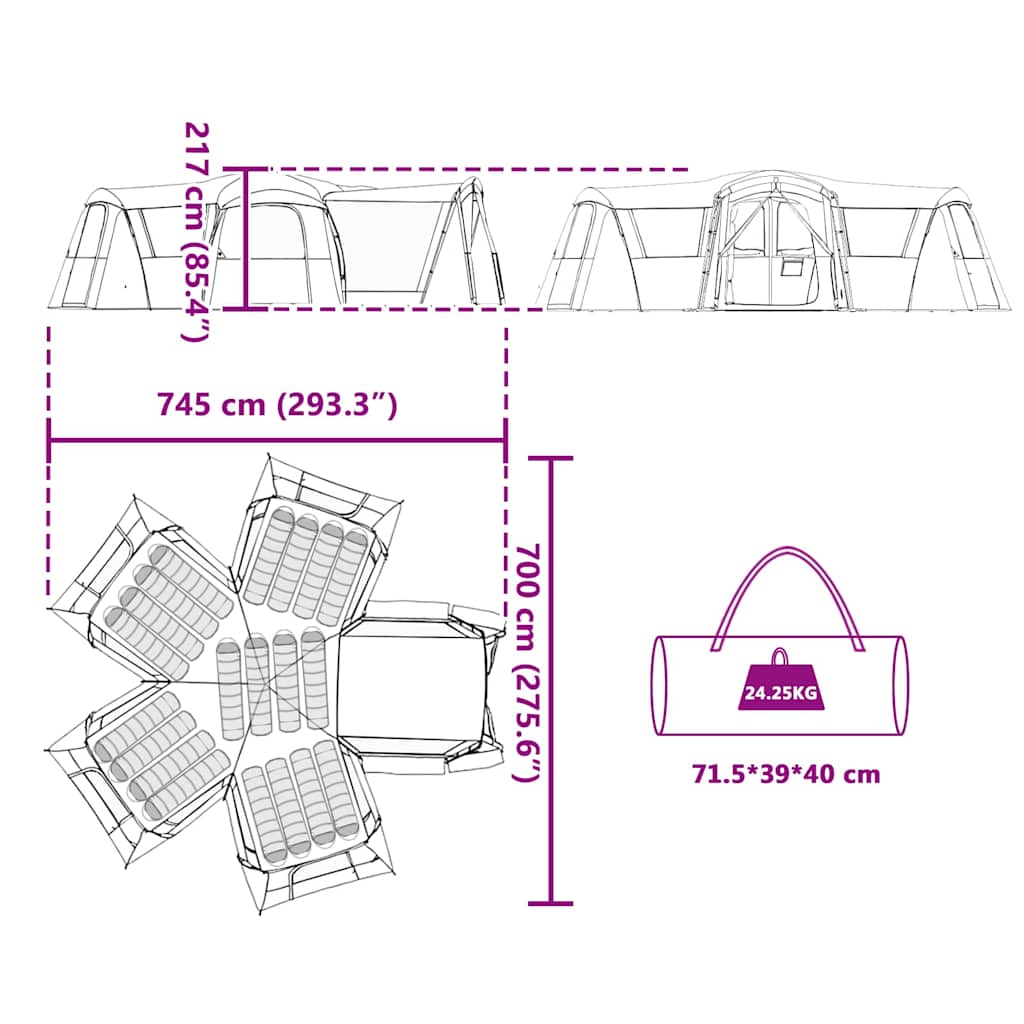 Family Tent 20-Person 20-Person Green and White