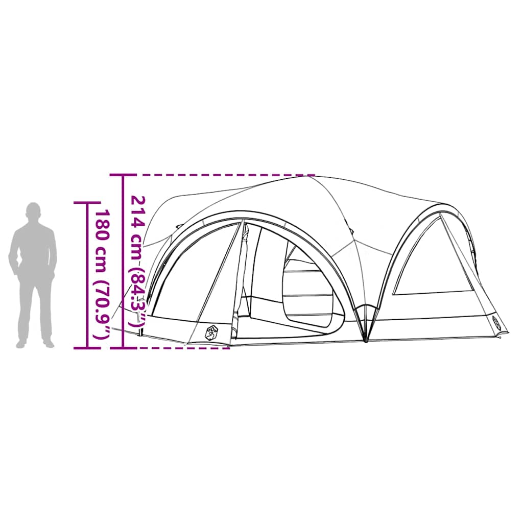 Family Tent 10-Person Grey and Orange 460 x 430 x 214 cm