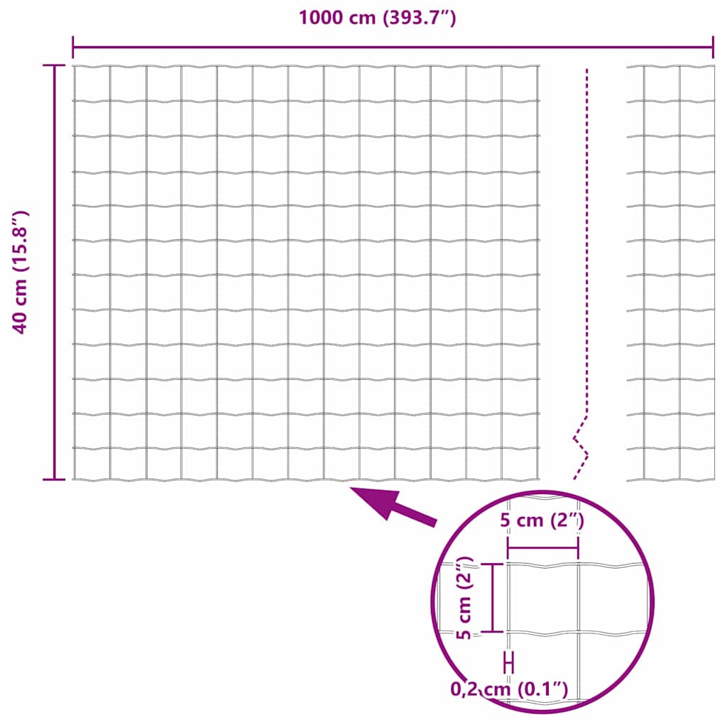 Euro Fence 0.4 x 10 m PVC-coated iron