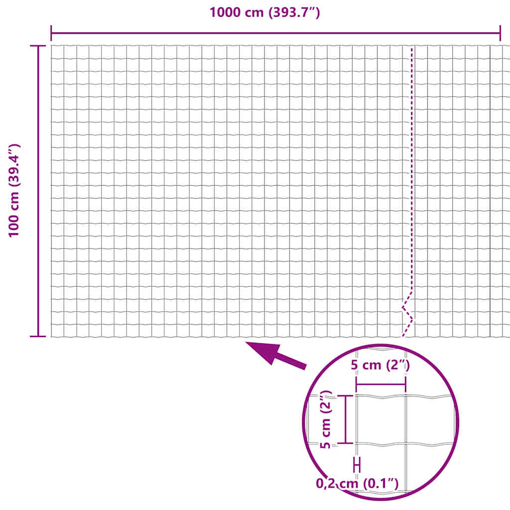 Euro Fence 1 x 10 m PVC-coated iron