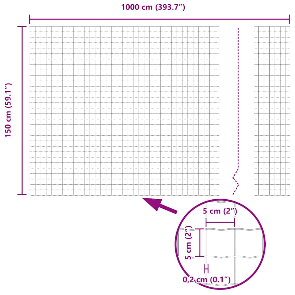 Euro Fence 1.5 x 10 m PVC-coated iron