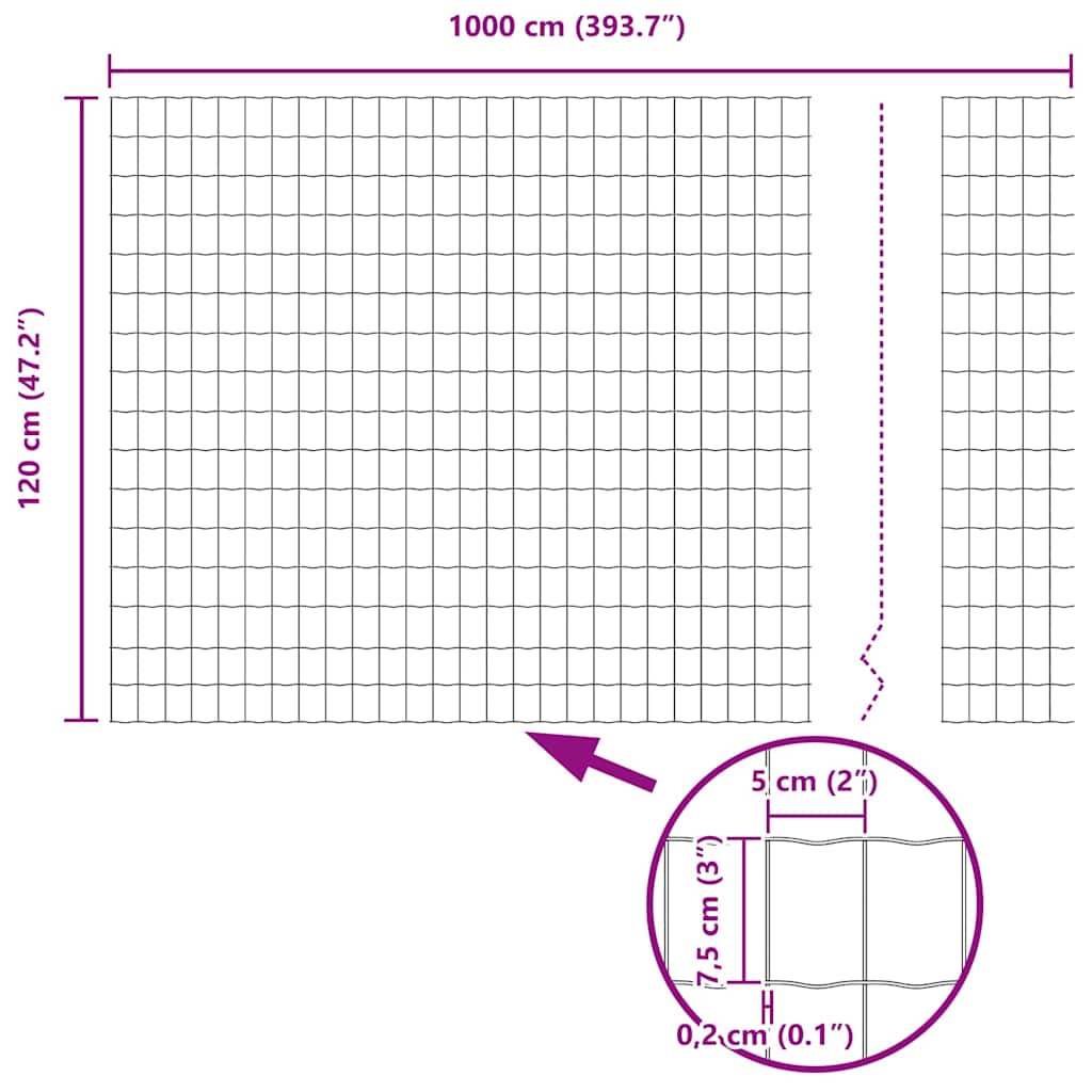 Euro Fence 1.2 x 10 m PVC-coated iron