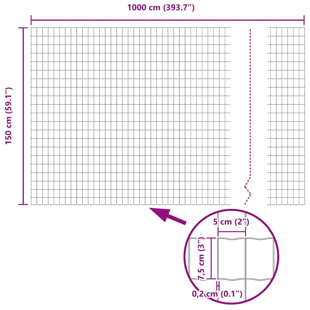Euro Fence 1.5 x 10 m PVC-coated iron