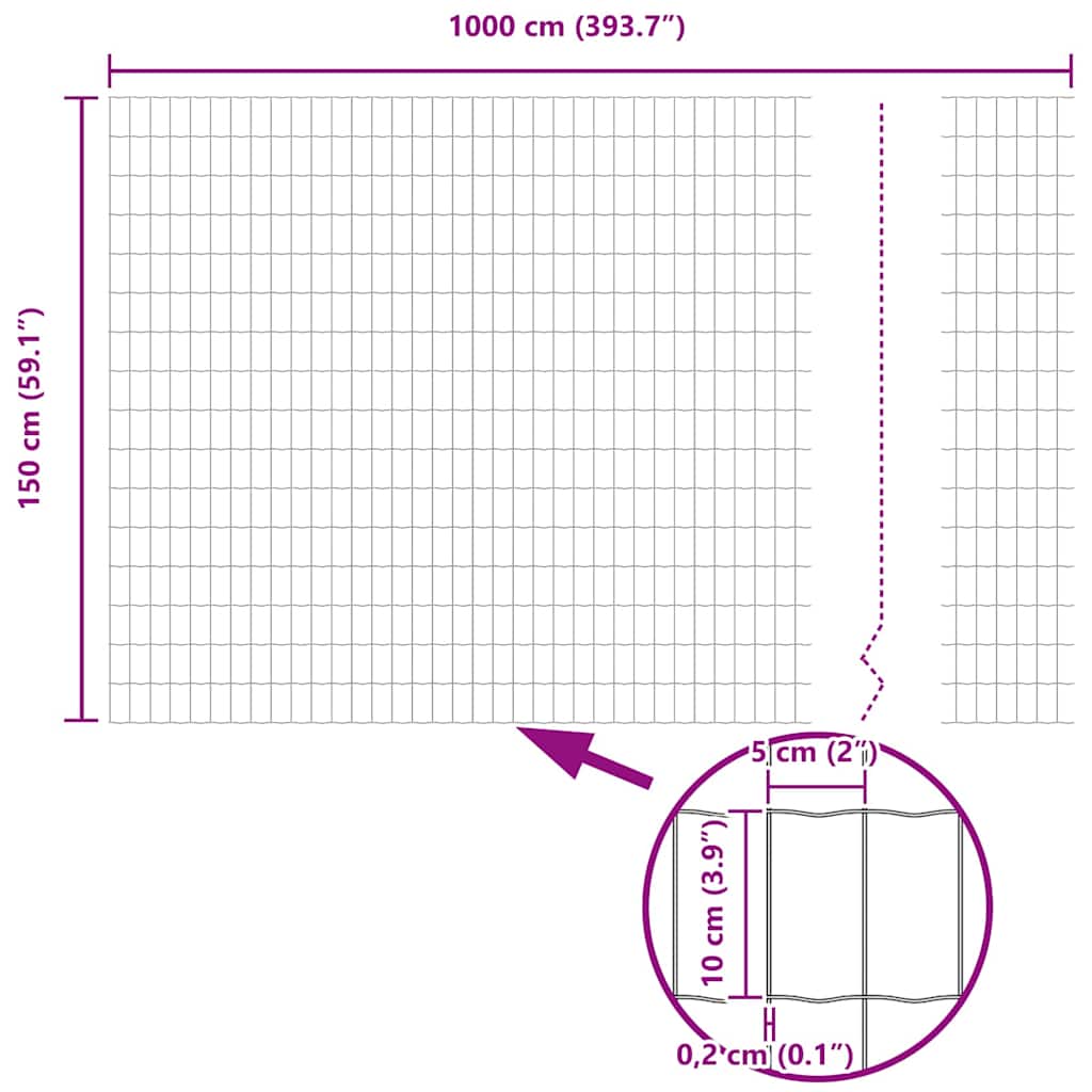 Euro Fence 1.5 x 10 m PVC-coated iron