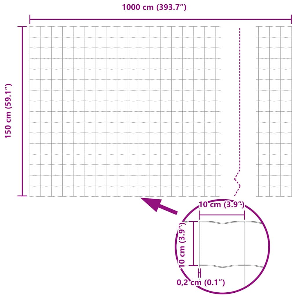 Euro Fence 1.5 x 10 m PVC-coated iron