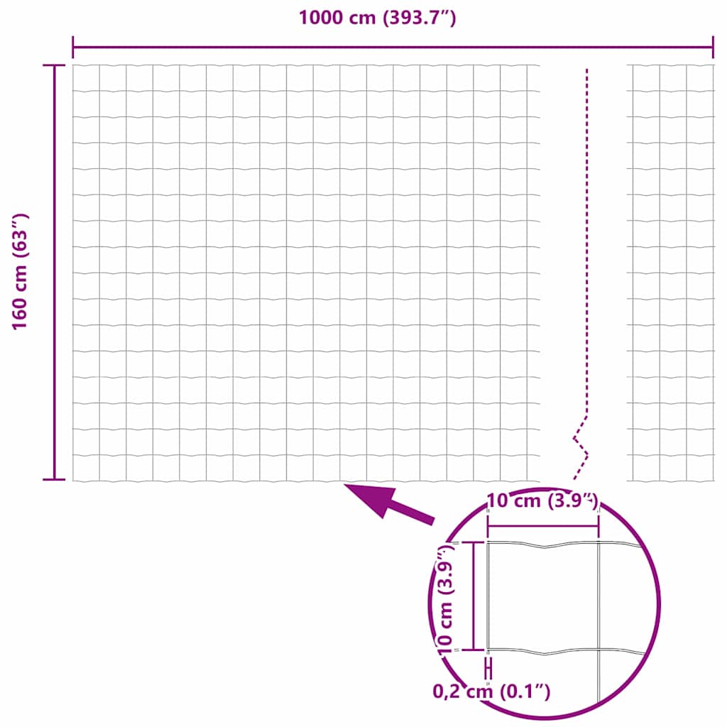 Euro Fence 1.6 x 10 m PVC-coated iron