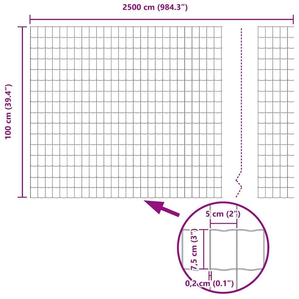 Euro Fence 1 x 25 m PVC-coated iron