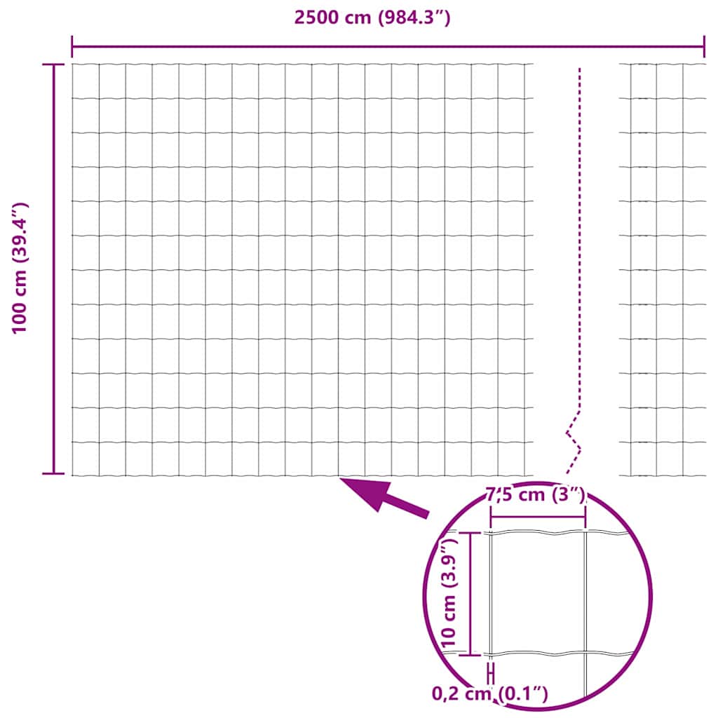 Euro Fence 1 x 25 m PVC-coated iron