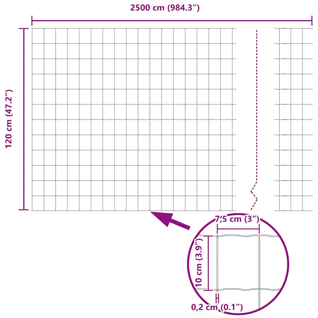 Euro Fence 1.2 x 25 m PVC-coated iron