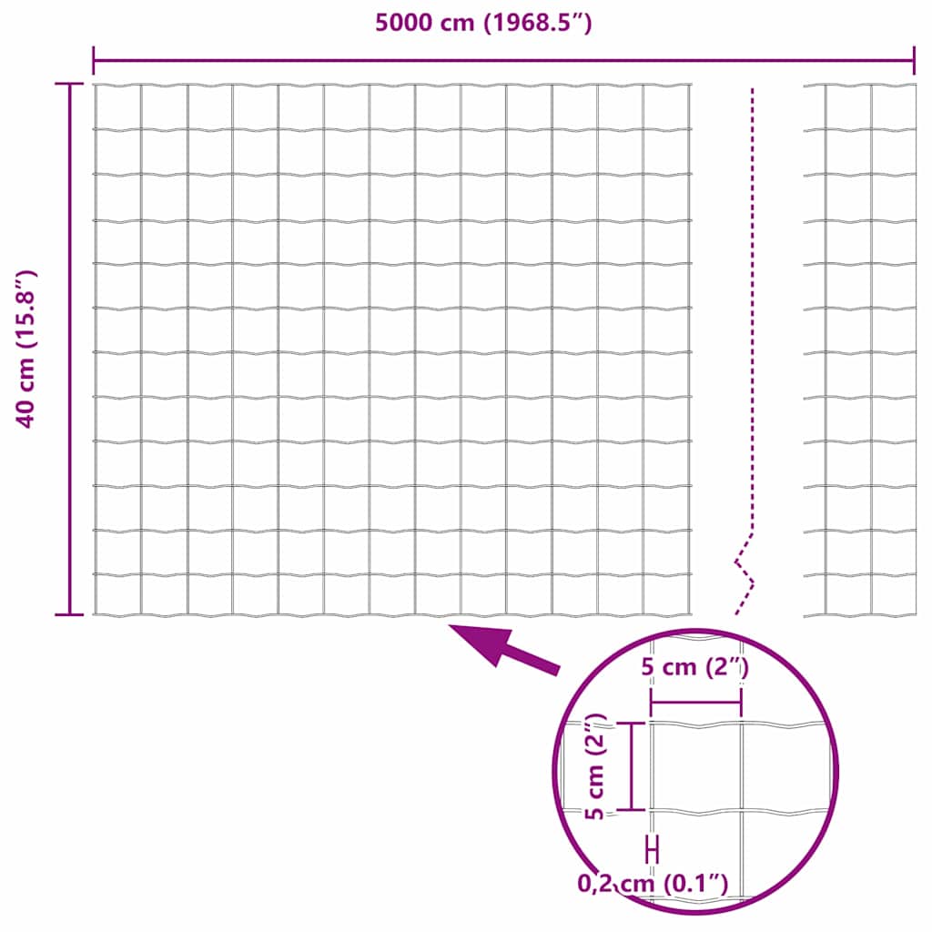 Euro Fence 0.4 x 50 m PVC-coated iron