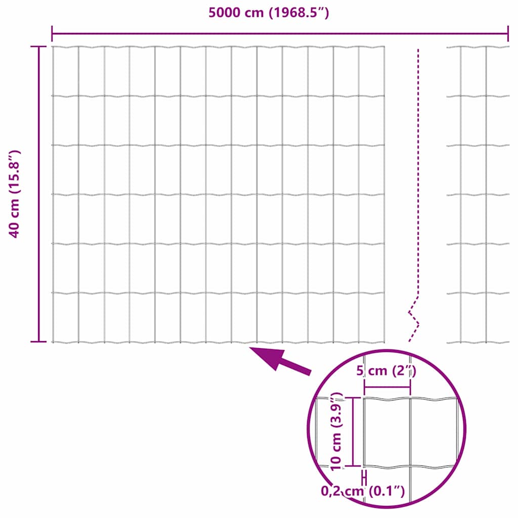 Euro Fence 0.4 x 50 m PVC-coated iron