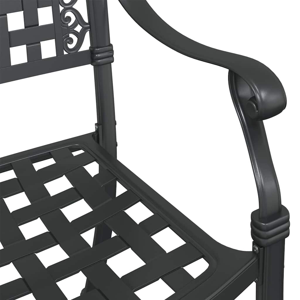 Garden Table Set 3 pcs Black Cast Aluminium