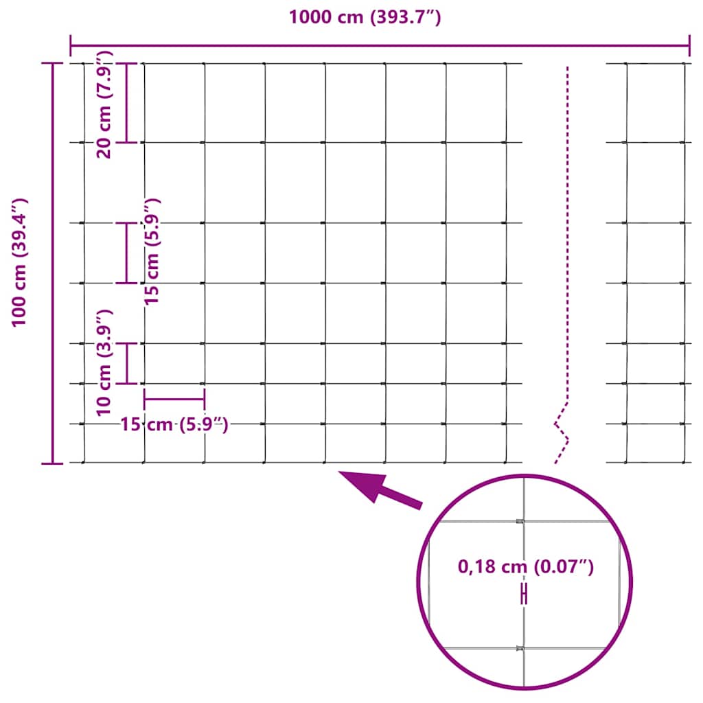 Wild Fence 1000 x 100 x 0.18 cm Iron Hot Dip Galvanized
